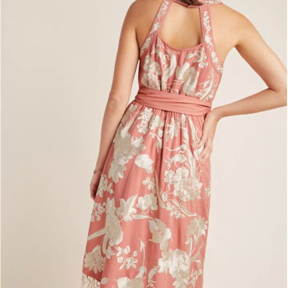 Anthropologie Lucille Dress Fringe Floral Tasseled Embroidered Bohemian Sz 10P - Picture 2 of 9